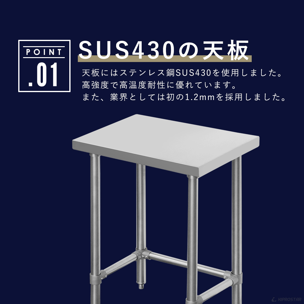 ステンレス 作業台 三方枠 業務用 調理台 1200×450